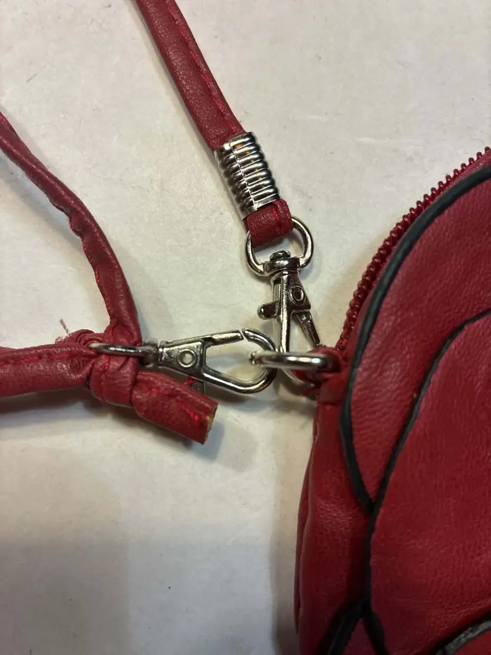 Red Faux Leather Floral Rose Shaped Crossbody Purse with Removable Strap